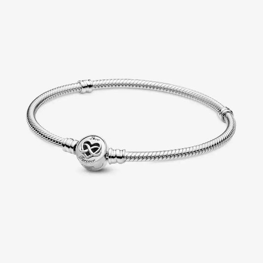 Brazalete Infinito con Broche Corazón Amor por Siempre