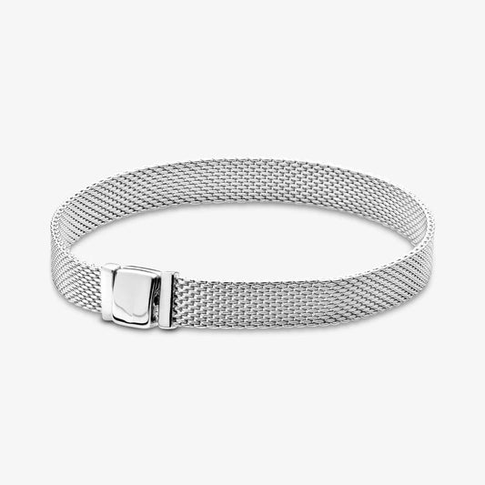 Brazalete de Malla en Tono Plateado