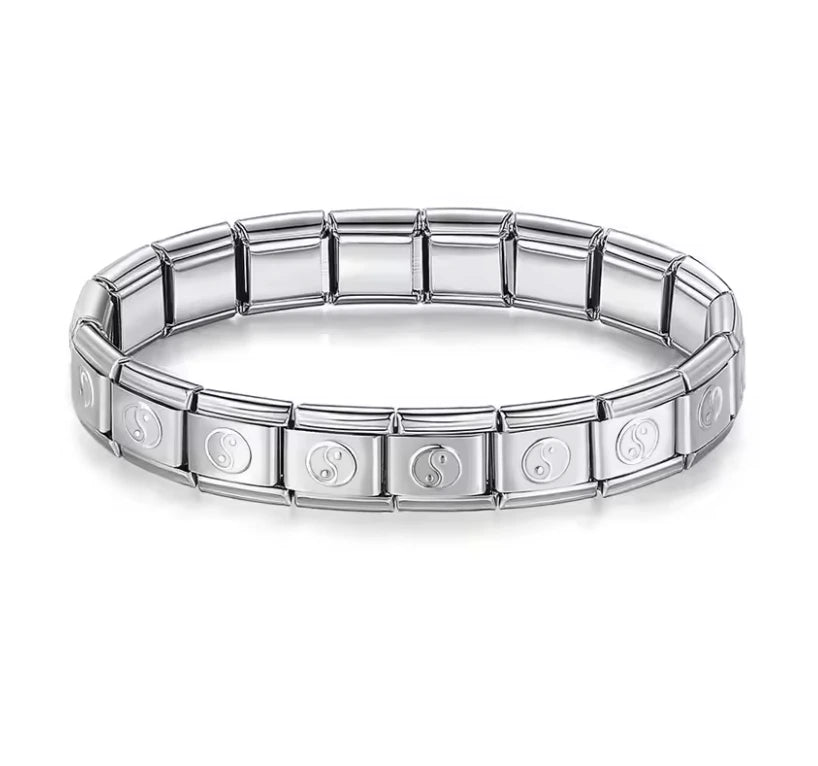Brazalete Italiano con Símbolo Yin Yang