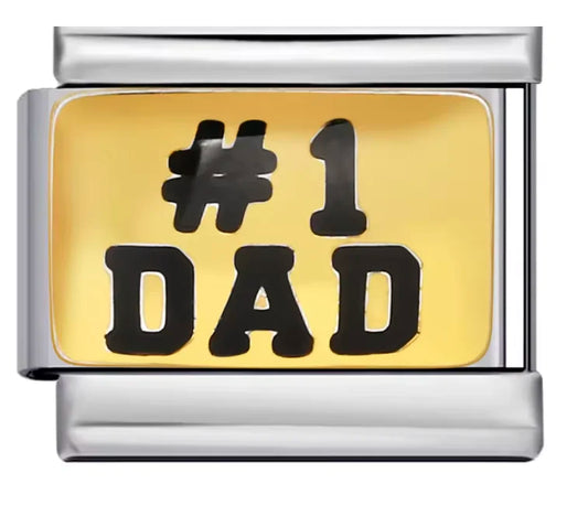 Charm Italiano con Símbolo "#1 Dad"