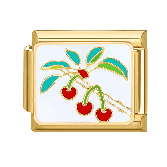 Charm Italiano con Cerezas Dulces en Oro