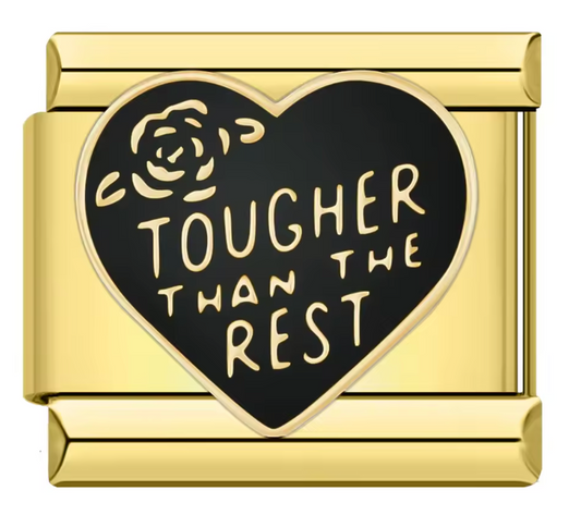 Charm Italiano Corazón Negro "Tougher Than the Rest"