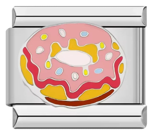 Charm italiano de Donut con Glaseado Rosa
