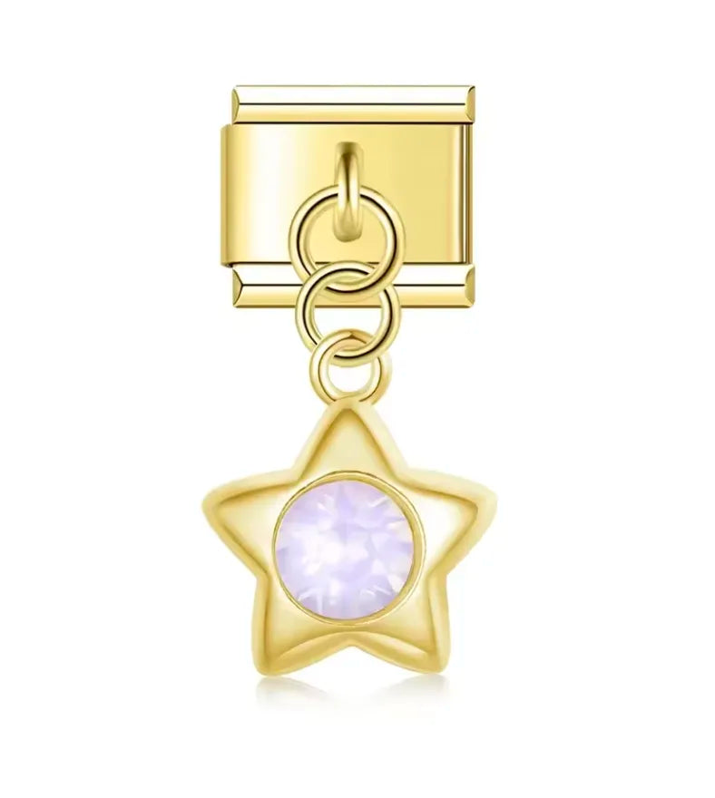 Charm Italiano Estrella Dorada con Piedra