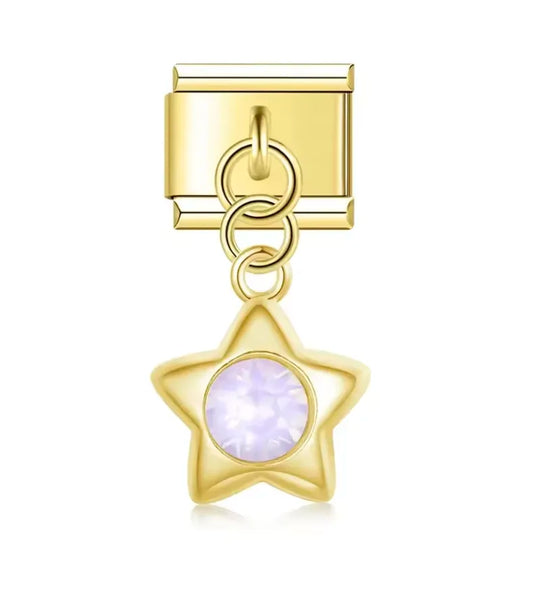 Charm Italiano Estrella Dorada con Piedra