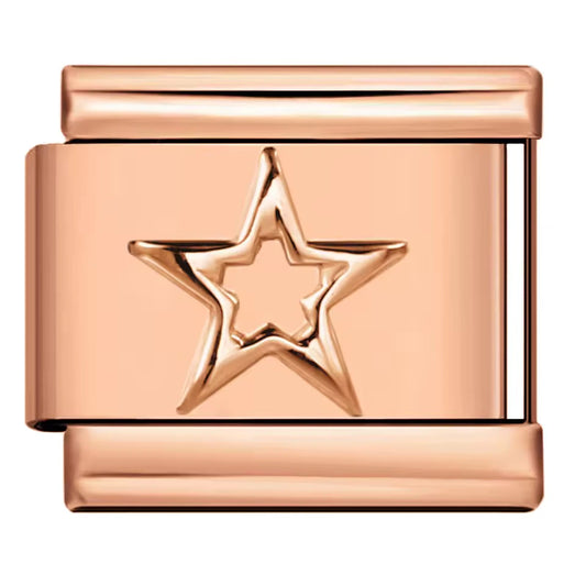 Charm Italiano con Estrella en Oro Rosa
