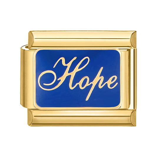 Charm Italiano con Palabra Hope en Oro