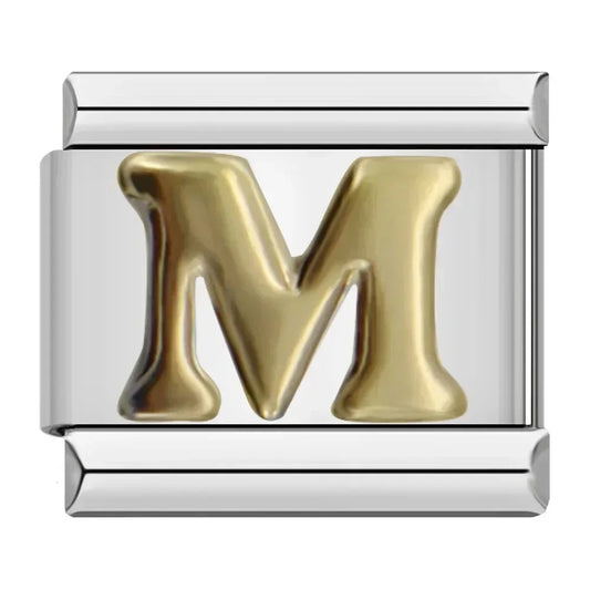Charm Italiano con letra M en Plata