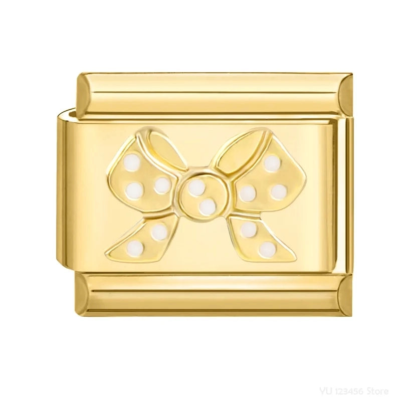 Charm Italiano de Lazo con Puntos Brillantes en Oro
