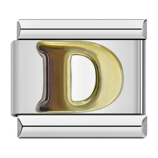 Charm Italiano con Letra D en Plata