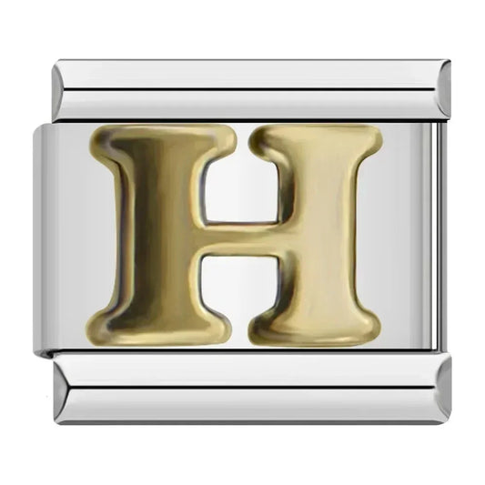 Charm Italiano con Letra H en Plata