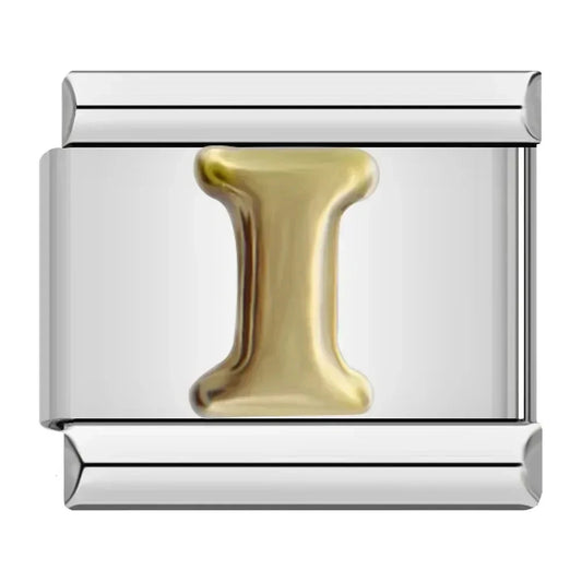 Charm Italiano con Letra I en Plata