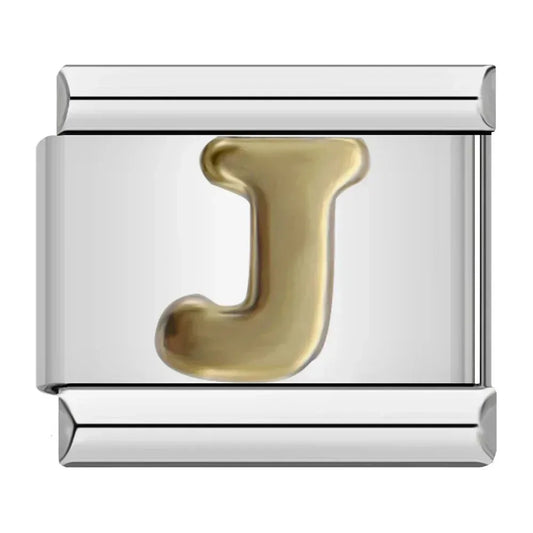 Charm Italiano con Letra J en Plata