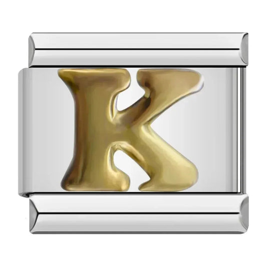Charm Italiano con Letra K en Plata