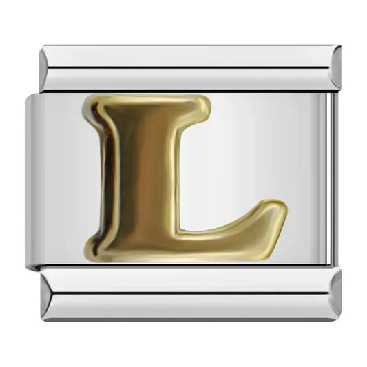 Charm Italiano con Letra L en Plata