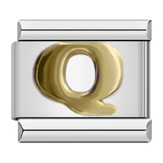 Charm Italiano con Letra Q en Plata
