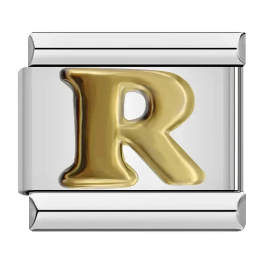 Charm Italiano con Letra R en Plata