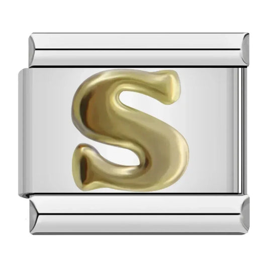 Charm Italiano con Letra S Chapado en Plata