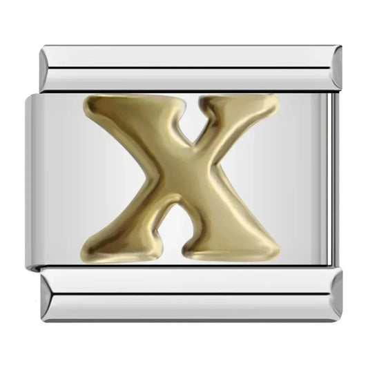 Charm Italiano con Letra X Chapado en Plata