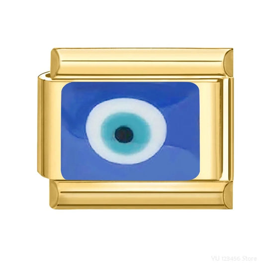 Charm Italiano de Pulsera con Ojo Turco en Oro
