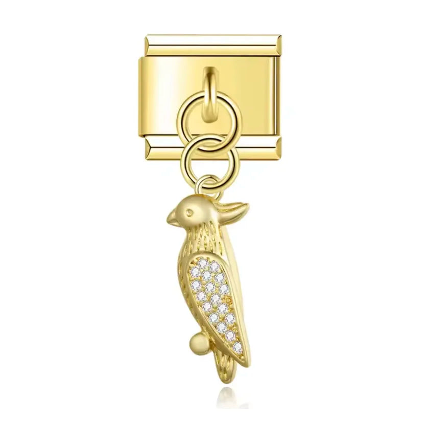 Charm Italiano oro con pájaro