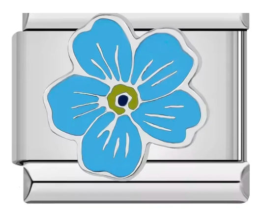 Charm Italiano "Rosa Azul" con Toque Floral