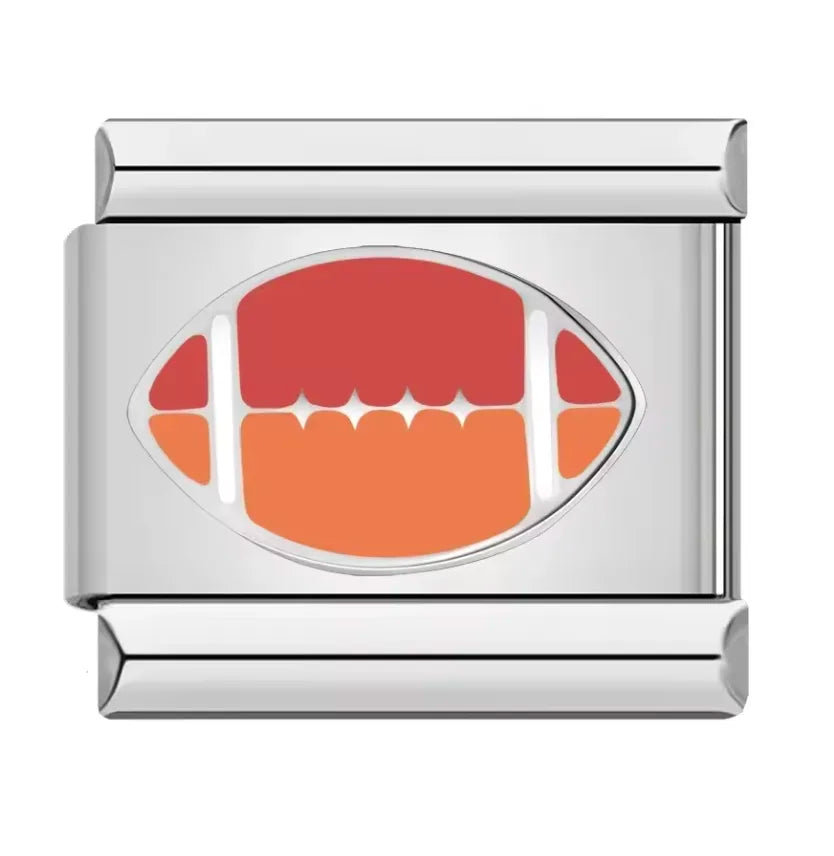 Charm Italiano Plateado con Diseño de Balón de Rugby