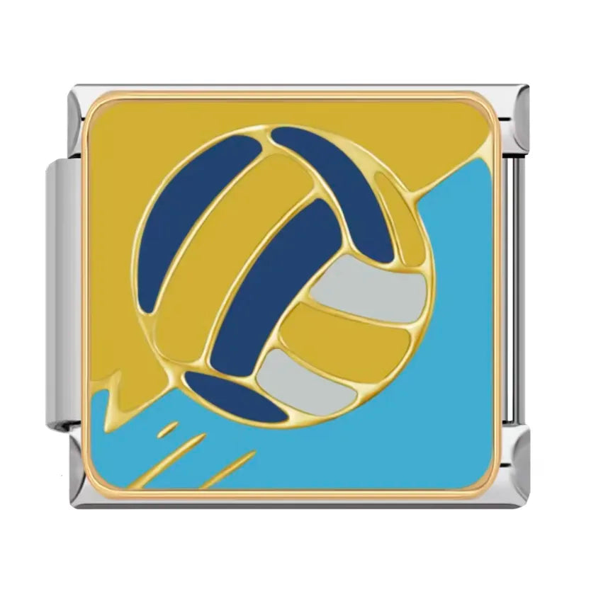 Charm Italiano Plateado con Diseño de Balón de Voleibol