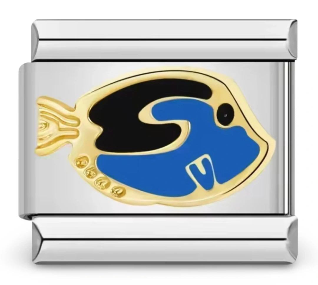 Charm de Pez Azul Brillante