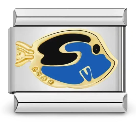 Charm de Pez Azul Brillante