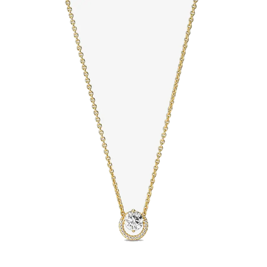 Collar con Círculo Brillante Chapado en Oro