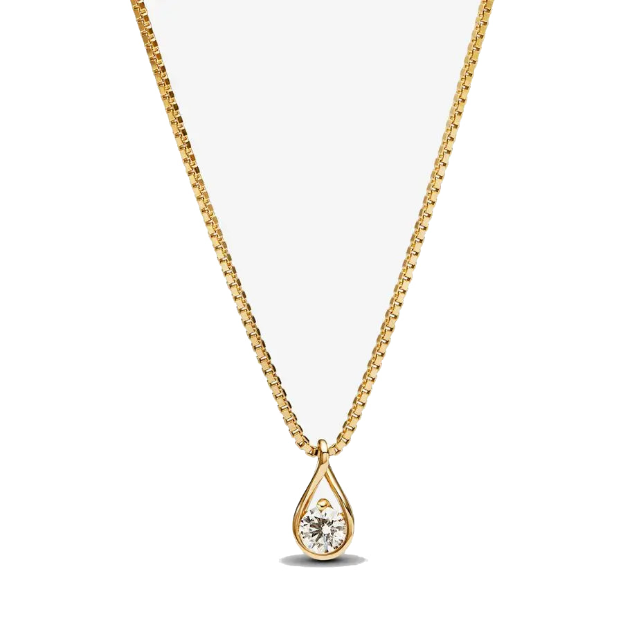 Collar con Gota Brillante de Oro