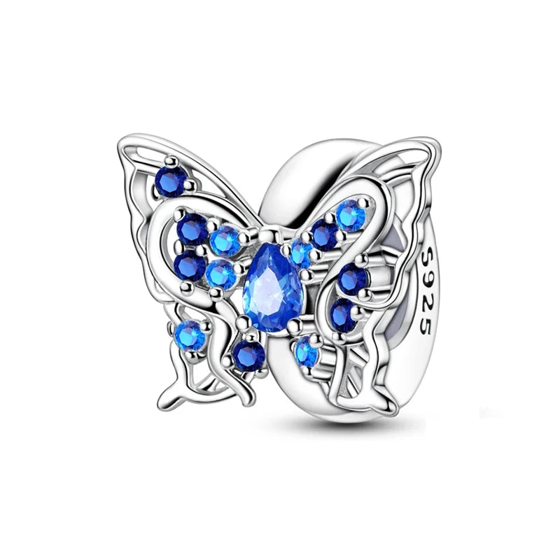 Charm de Mariposa con Brillantes Azules