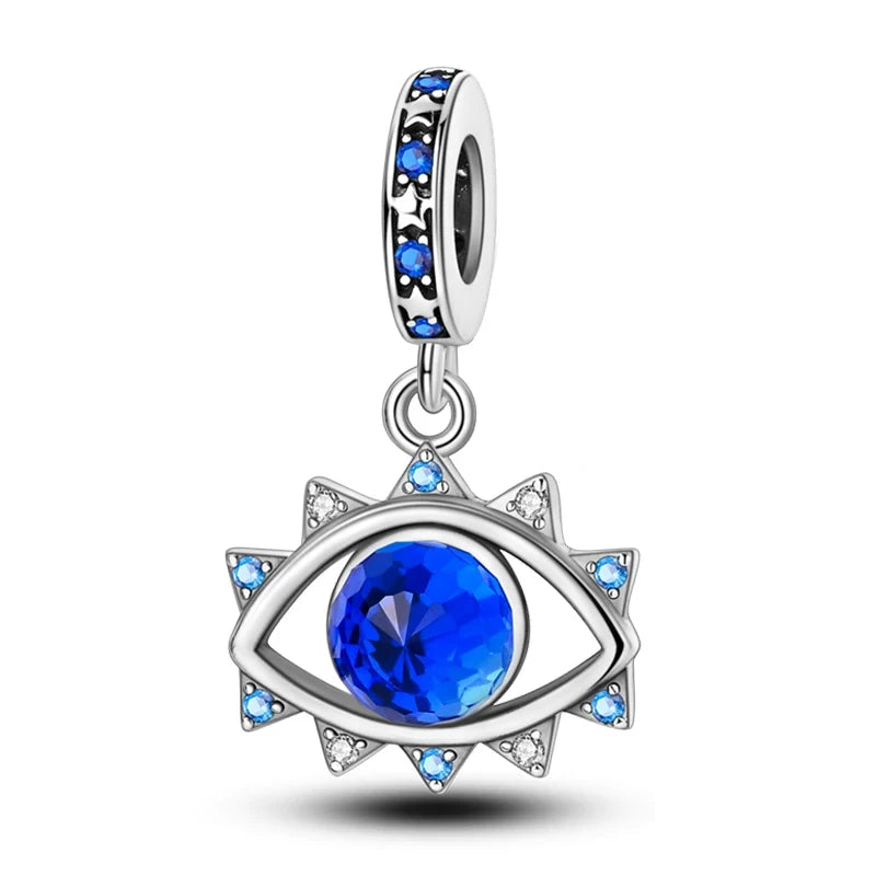 Charm de Ojo Turco con Brillantes Azules