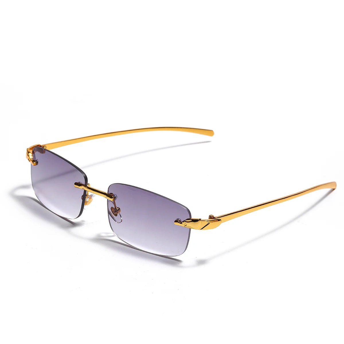 Lentes de Sol con Detalle de Pantera en Oro Morado