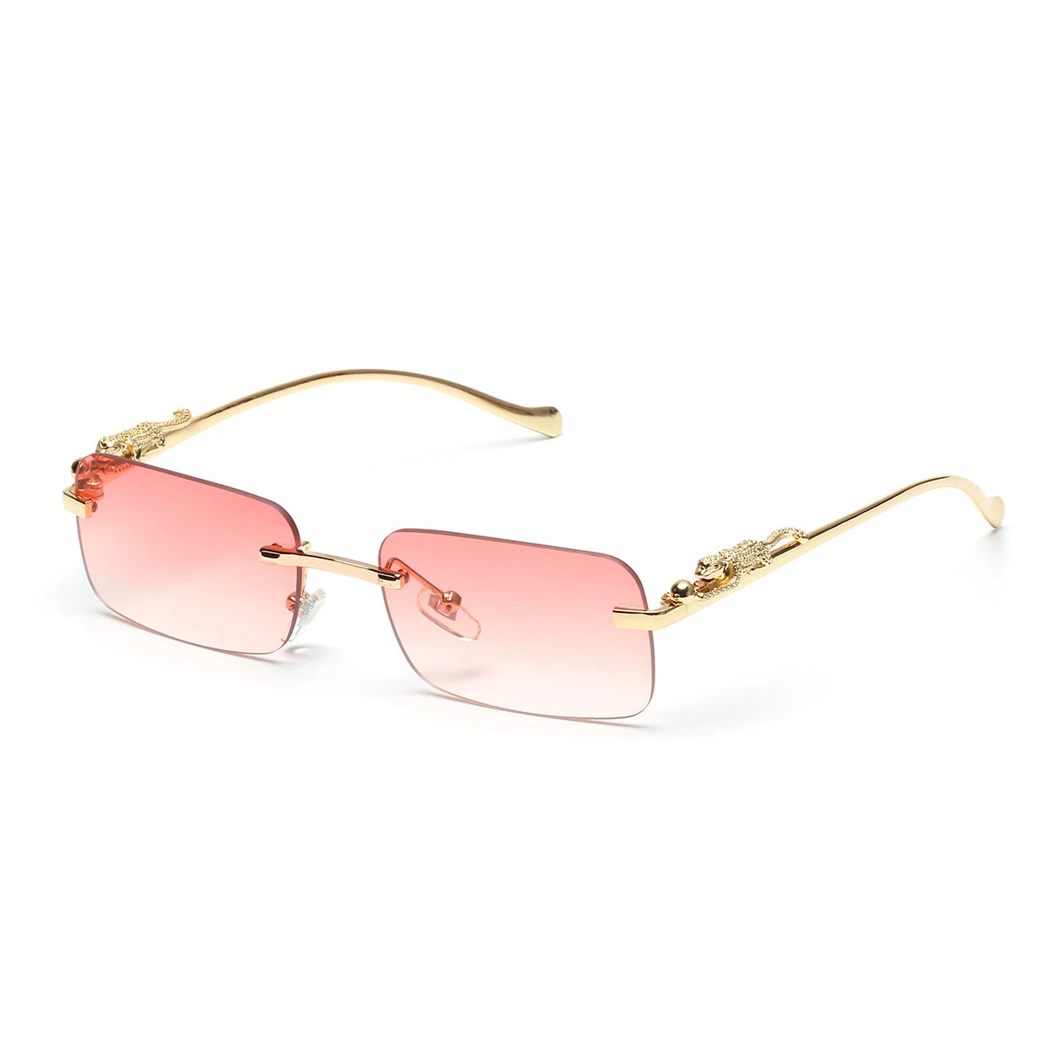 Lentes de Sol con Detalle de Pantera en Oro Rosa
