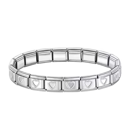 Brazalete Italiano con Corazones