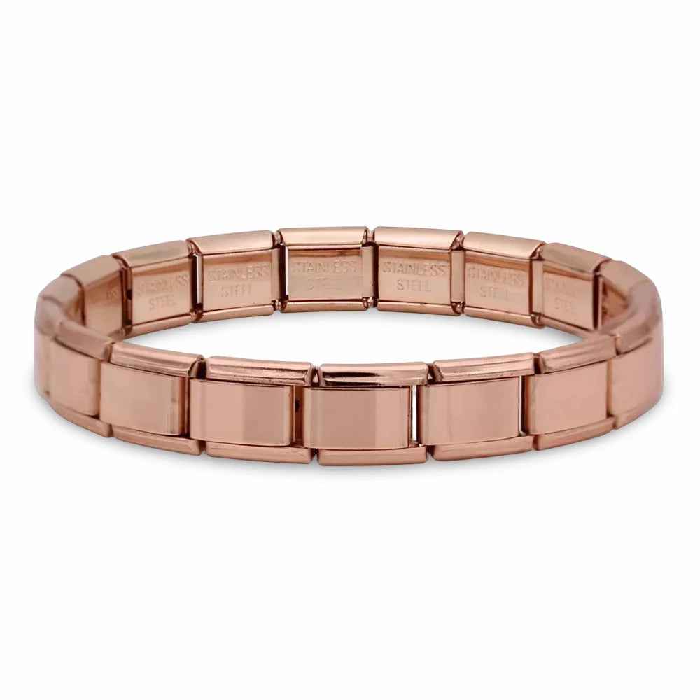 Brazalete Italiano en Oro Rosa