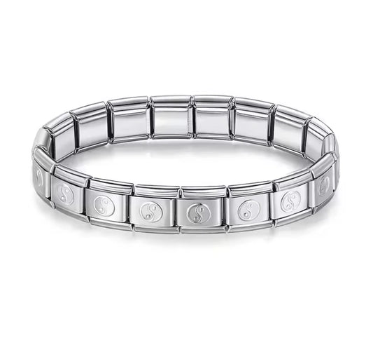 Brazalete Italiano con Símbolo Yin Yang