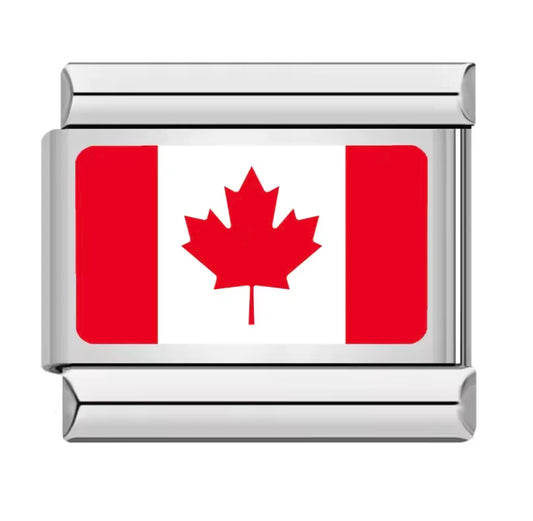 Charm Italiano con Diseño de Bandera de Canadá