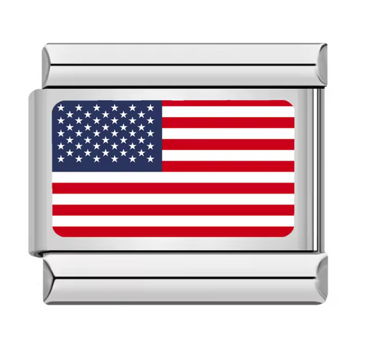 Charm Italiano con Diseño de Bandera de Estados Unidos