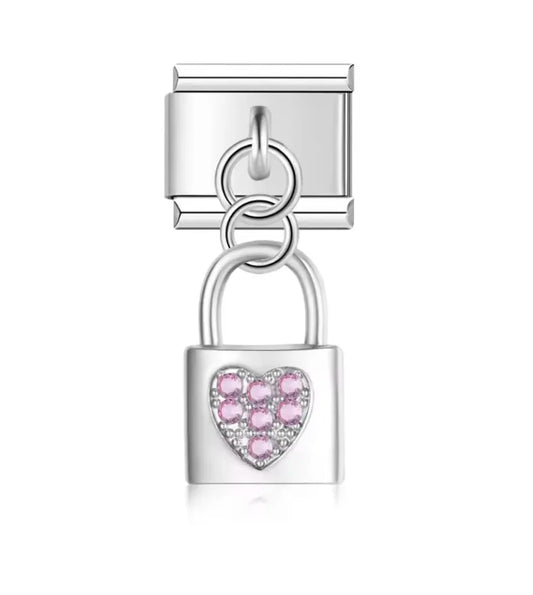 Charm Italiano Candado con Corazón