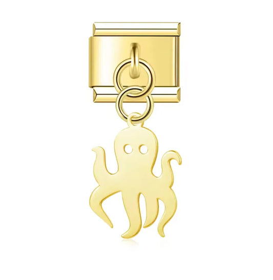 Charm Italiano Dorado con Colgante de Pulpo