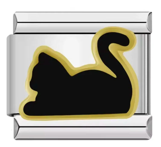 Charm Italiano con Símbolo de Gato Negro