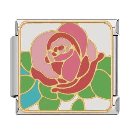 Charm Italiano con Diseño de Rosa