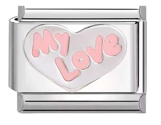 Charm Italiano "My Love" con Corazón Romántico