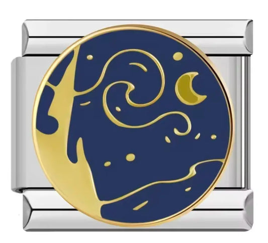 Charm Italiano con Símbolo de Noche Estrellada