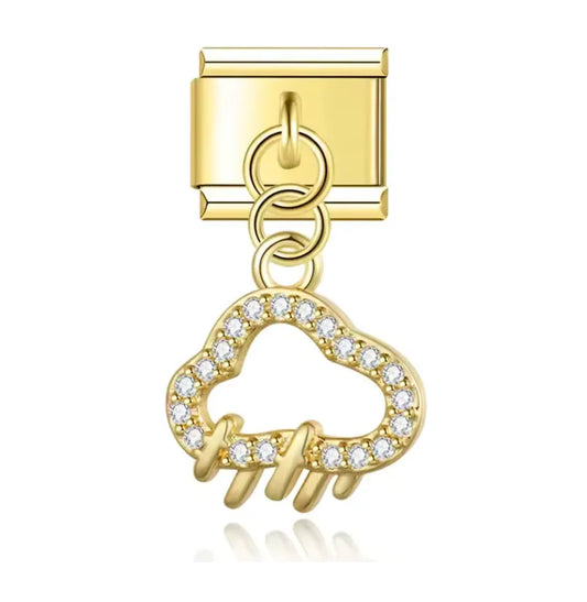 charm italiano oro con nube lluviosa