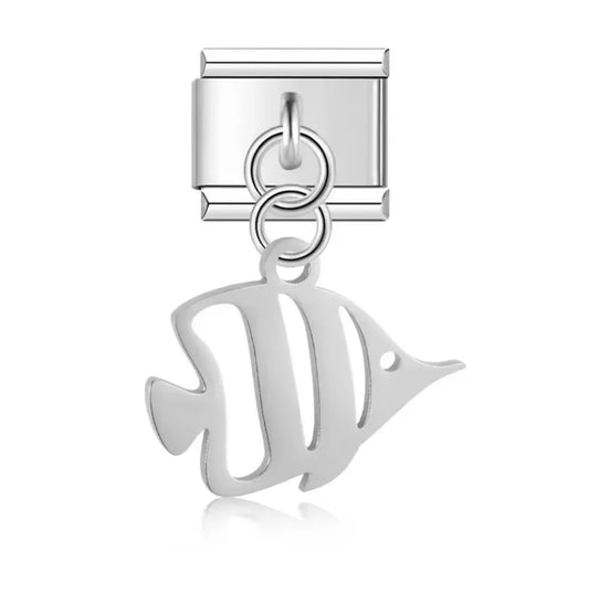 Charm Italiano Plateado con Colgante de Pez