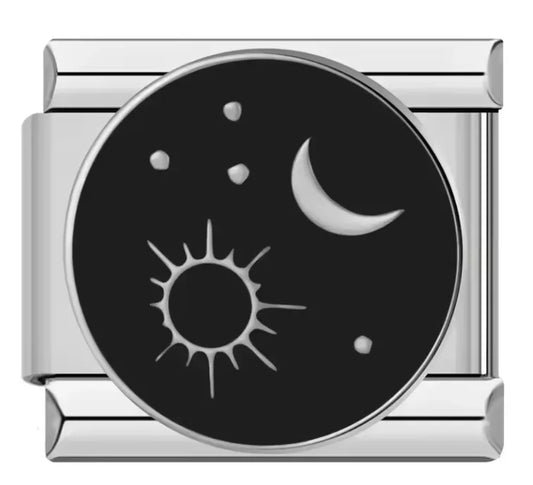 Charm Italiano con Símbolo de Sol y Luna